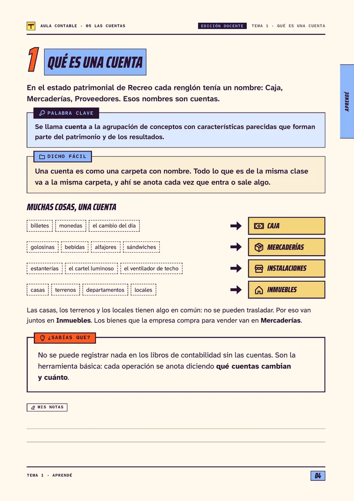 Página 4 de Las cuentas, edición docente