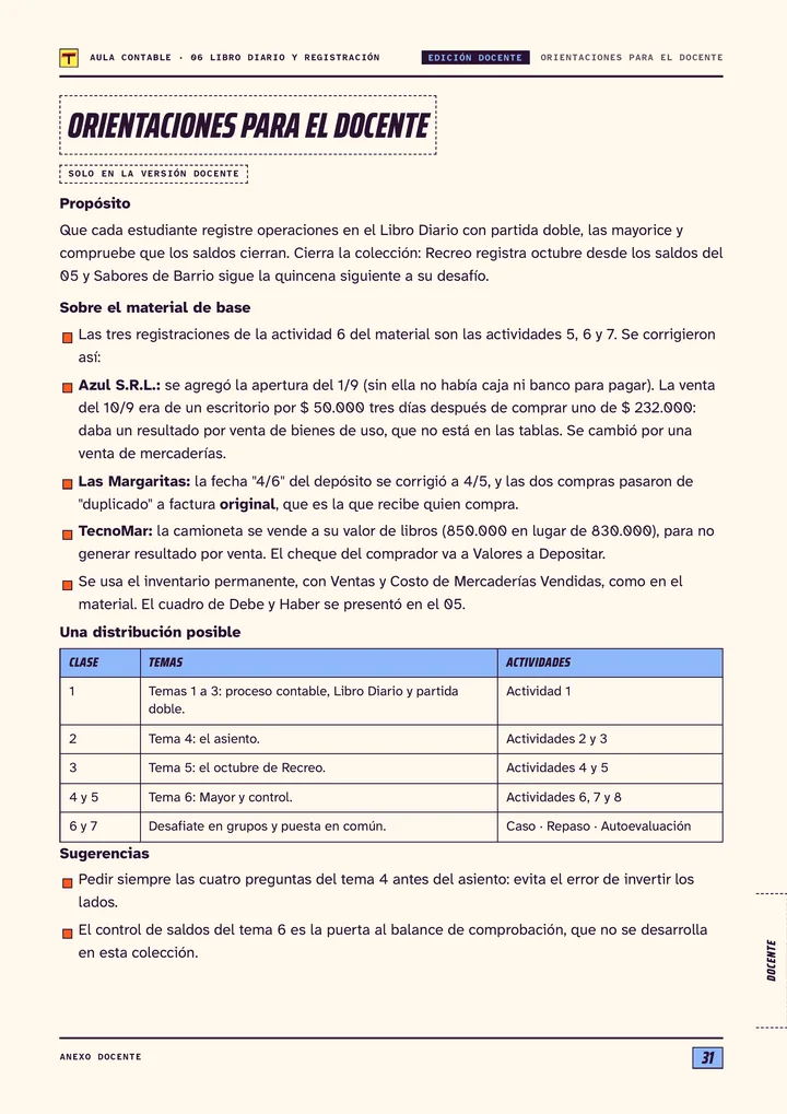 Página 31 de Libro Diario y registración, edición docente
