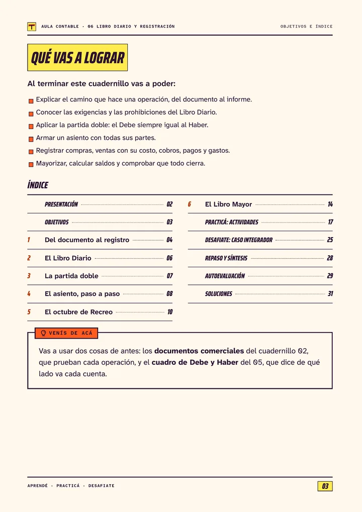 Página 3 de Libro Diario y registración