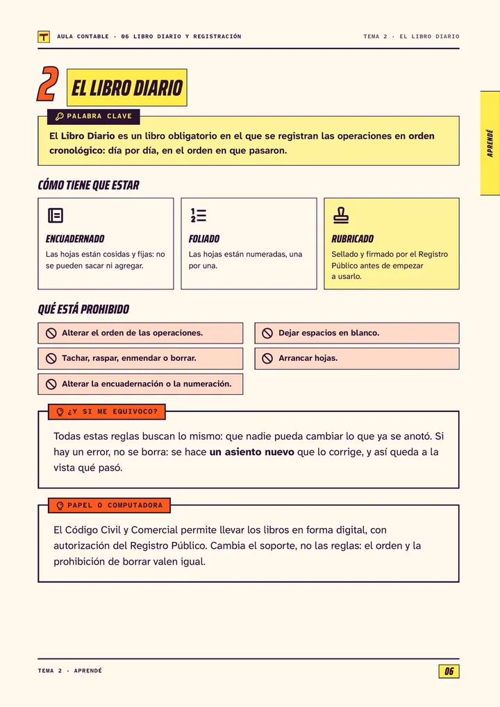 Página 6 de Libro Diario y registración