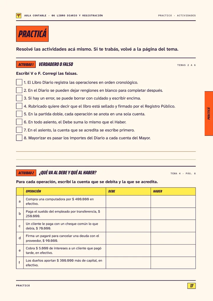 Página 17 de Libro Diario y registración