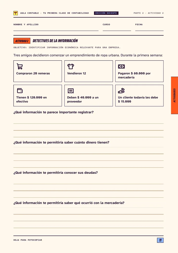 Página 11 de Tu primera clase de Contabilidad