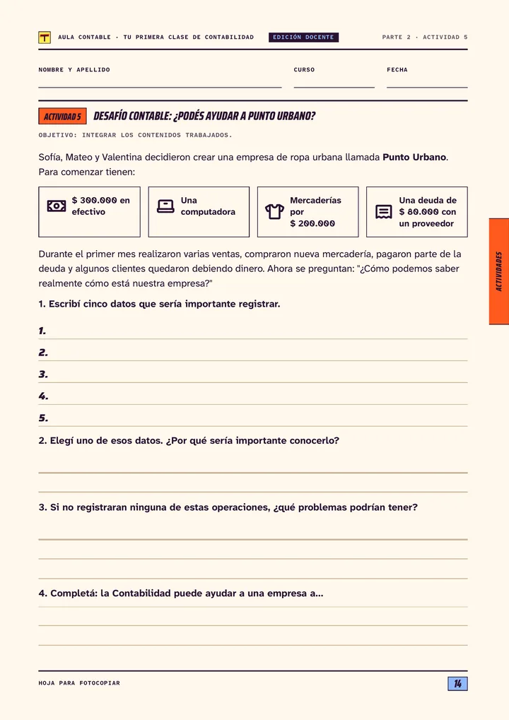 Página 14 de Tu primera clase de Contabilidad